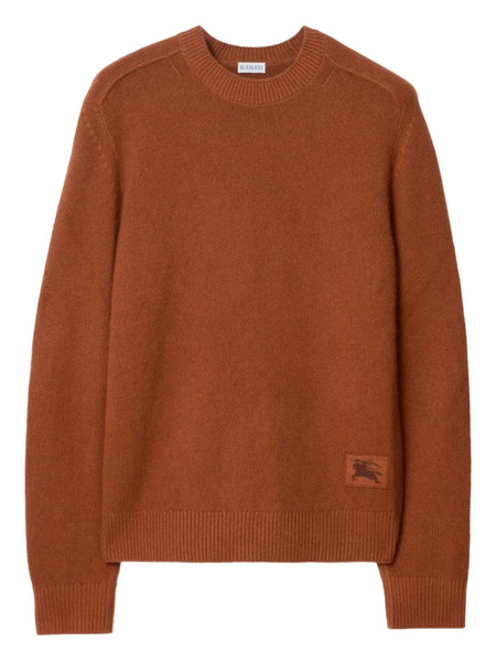  Burberry Elbow-patch Equestrian-knight Cashmere Sweater - Brown 
