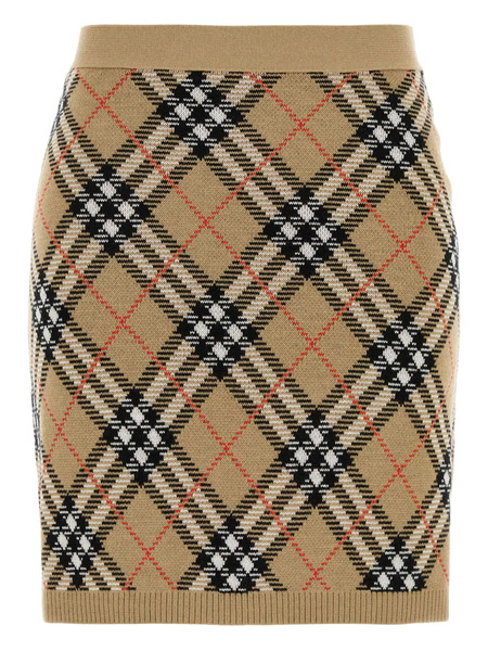 Burberry Embroidered Mini Skirt - Brown 