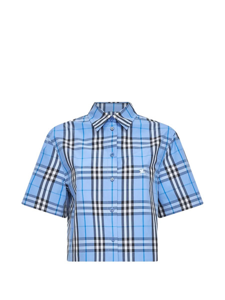  Burberry Equestrian Knight Check-print Shirt - Blue 