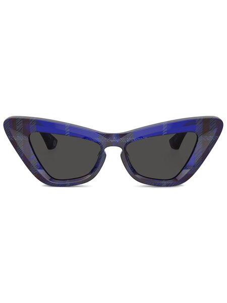  Burberry Eyewear Check Cat-eye Sunglasses - Blue 