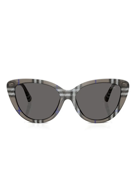  Burberry Eyewear Check Cat-eye Sunglasses - Grey 
