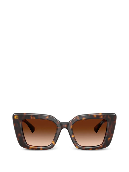 Burberry Eyewear Geometric-frame Logo-plaque Sunglasses - Brown 