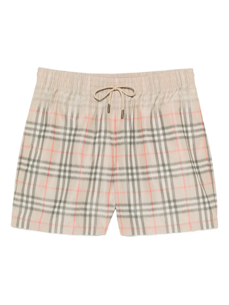  Burberry Faded Checked Swim Shorts - Neutrals 