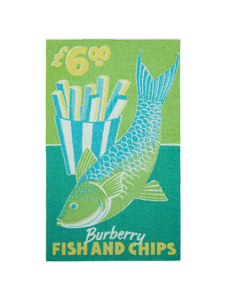  Burberry Fish And Chips Cotton Towel - Green 
