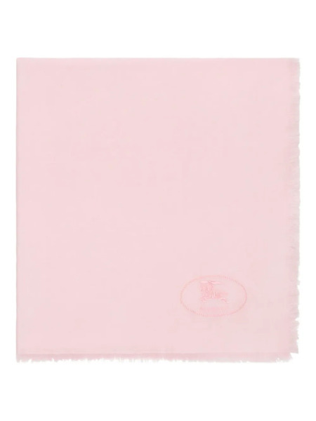  Burberry Fringed Square Scarf - Pink 