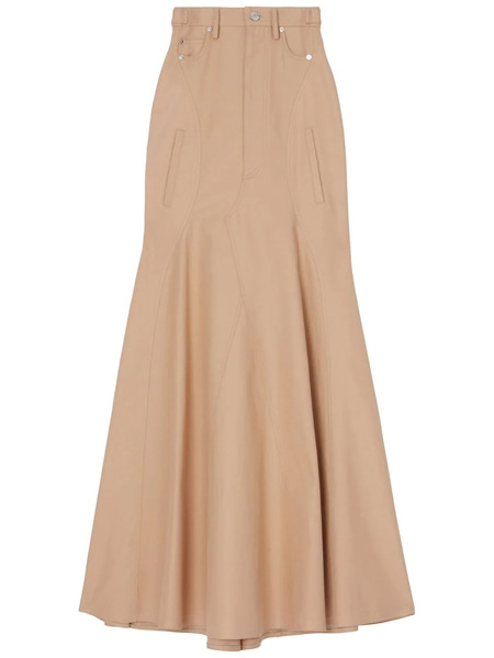  Burberry Gabardine Cotton Full Skirt - Neutrals 