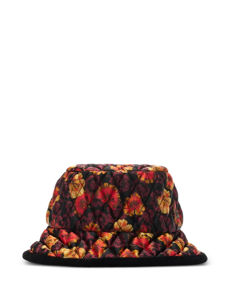  Burberry Geranium-print Quilted Bucket Hat - Red 
