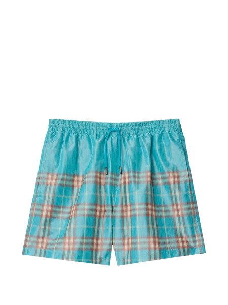  Burberry Gradient Check Swim Shorts - Blue 