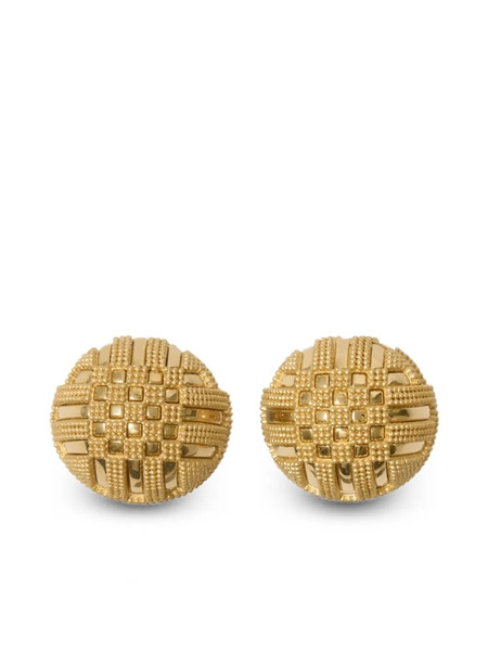  Burberry Grid-pattern Earrings - Gold 