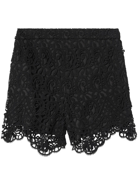  Burberry High-waisted Macramé Lace Shorts - Black 