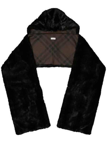  Burberry Hooded Faux-fur Scarf - Black 