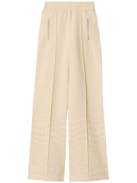  Burberry Houndstooth-jacquard Wool-blend Trousers - Neutrals 