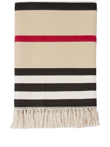  Burberry Icon Stripe Cotton Blanket - Neutrals 