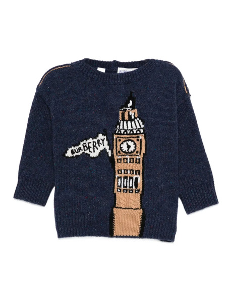  Burberry Kids Big-ben Wool Sweater - Blue 