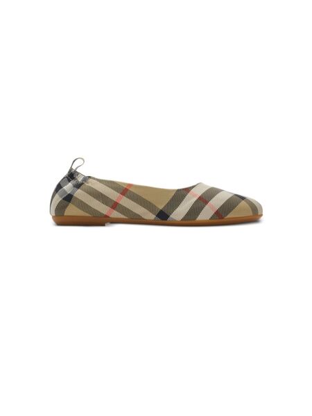  Burberry Kids Check Ballet Flats - Brown 