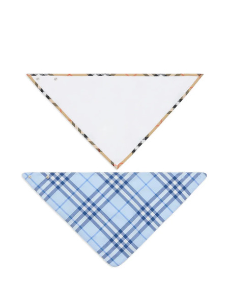  Burberry Kids Check Bib (pack Of Two) - Blue 