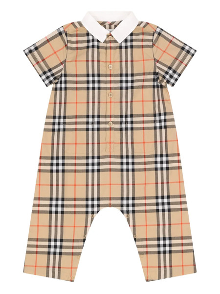  Burberry Kids Check Collared Top - Neutrals 