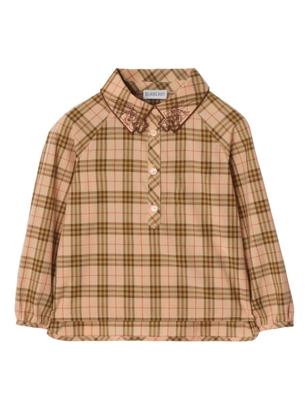 Burberry Kids Check Cotton Shirt - Neutrals 