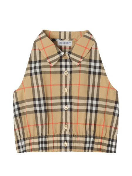  Burberry Kids Check Cotton Shirt - Neutrals 