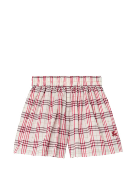  Burberry Kids Check Cotton Shorts - Neutrals 