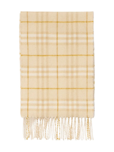  Burberry Kids Check Fringed Scarf - Yellow 