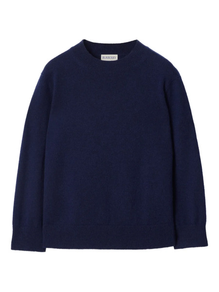  Burberry Kids Check-patch Crew-neck Sweater - Blue 