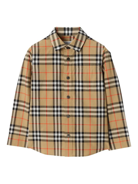  Burberry Kids Check-pattern Cotton Shirt - Neutrals 