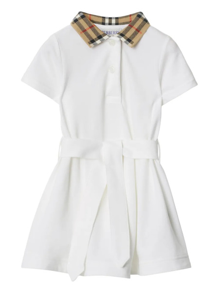  Burberry Kids Check-pattern Dress - White 