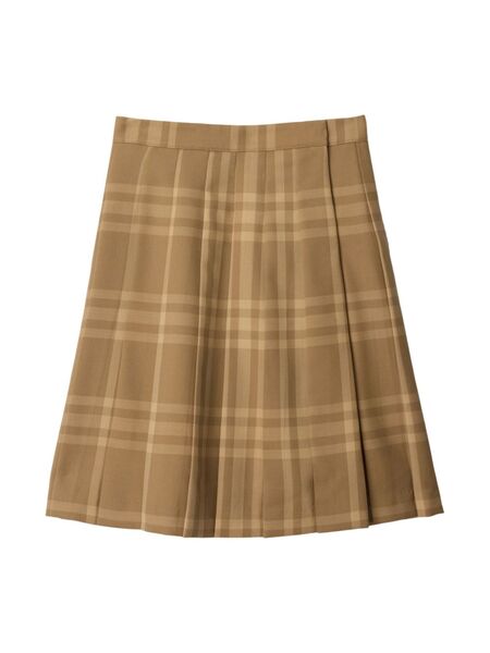  Burberry Kids Check-pattern Pleated Skirt - Neutrals 
