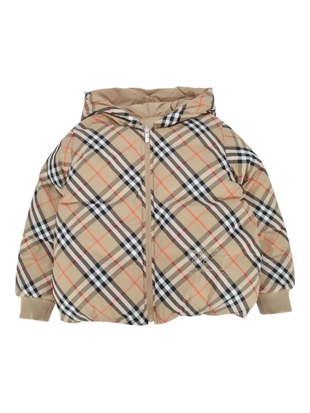  Burberry Kids Check-pattern Puffer Jacket - Neutrals 