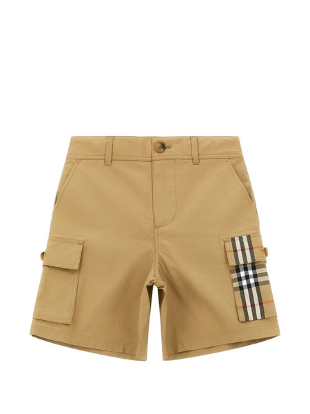  Burberry Kids Check-pocket Cargo Bermuda Shorts - Neutrals 