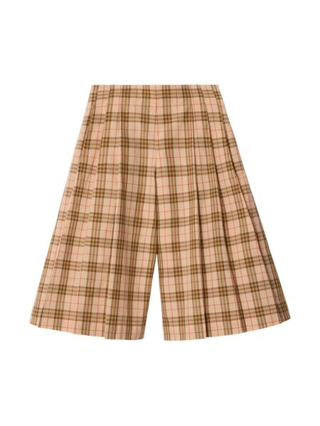  Burberry Kids Check-print Cotton Culottes - Neutrals 