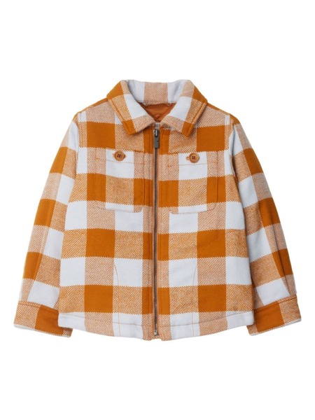  Burberry Kids Check-print Cotton Jacket - Orange 