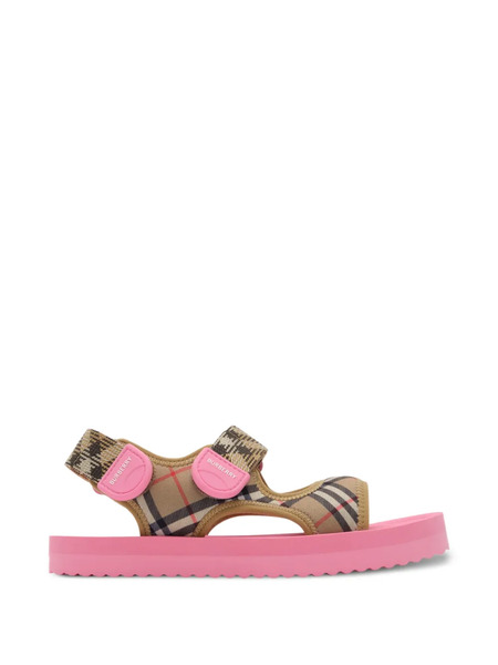  Burberry Kids Check Sandals - Neutrals 