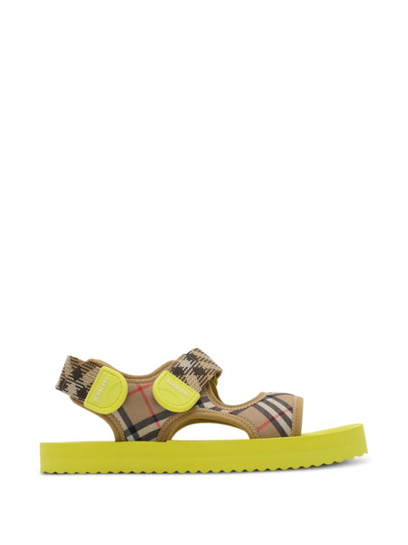  Burberry Kids Check Sandals - Neutrals 