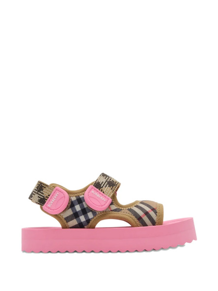  Burberry Kids Check Sandals - Neutrals 