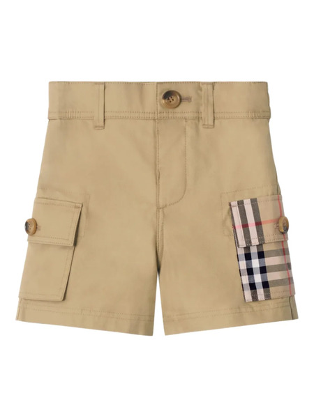  Burberry Kids Check-trim Cargo-pocket Shorts - Neutrals 