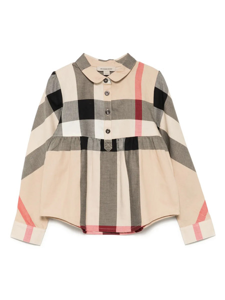 Burberry Kids Checked Dress - Brown 