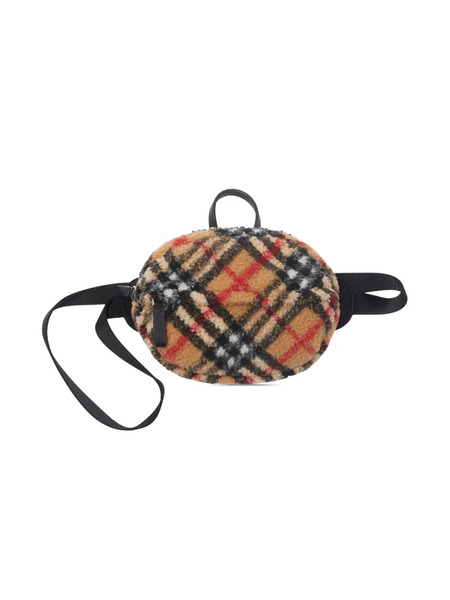  Burberry Kids Checked Fleece Belt Bag - Brown 