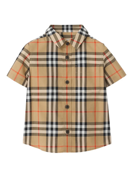  Burberry Kids Checked Shirt - Brown 