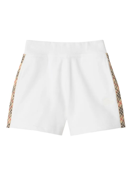  Burberry Kids Checked Side-panel Shorts - White 