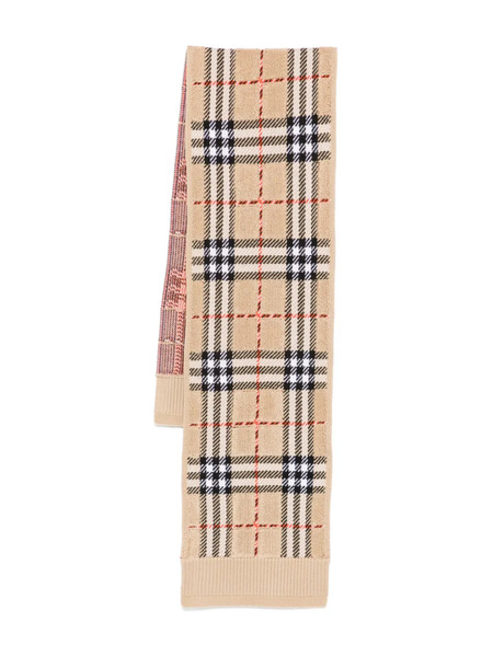  Burberry Kids Checked Wool Scarf - Neutrals 