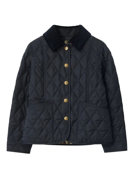  Burberry Kids Corduroy-collar Jacket - Blue 