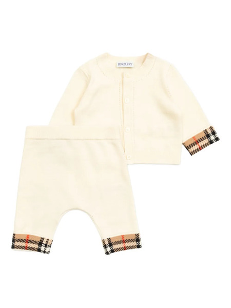  Burberry Kids Crew-neck Trousers Set - Neutrals 