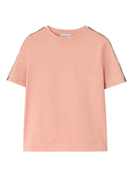  Burberry Kids Detail-embroidered Cotton T-shirt - Pink 