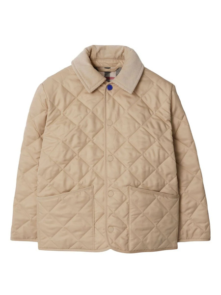  Burberry Kids Diamond-quilted Barn Jacket - Neutrals 