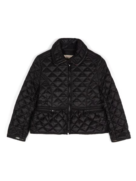  Burberry Kids Diamond-quilted Detailed Padded Jacket - Black 