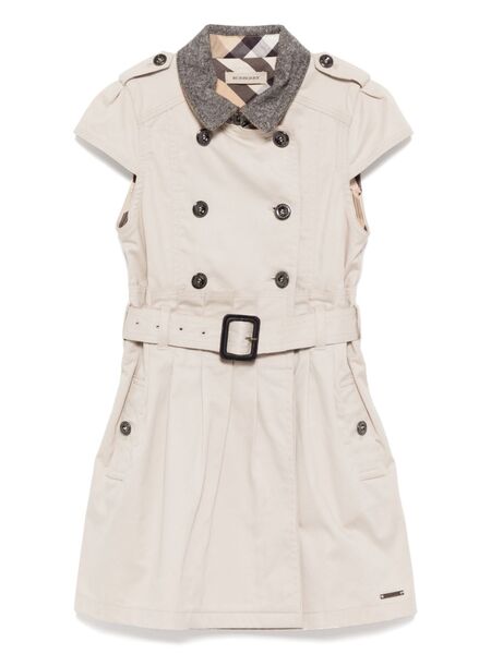  Burberry Kids Double-breasted Dress - Neutrals 