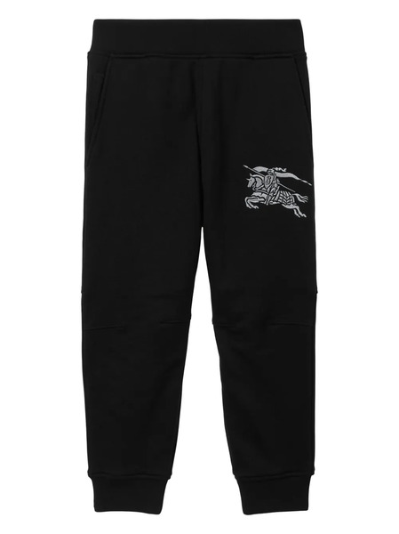  Burberry Kids Ekd-embroidered Cotton Track Pants - Black 