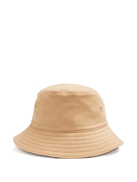  Burberry Kids Embroidered-check Bucket Hat - Neutrals 